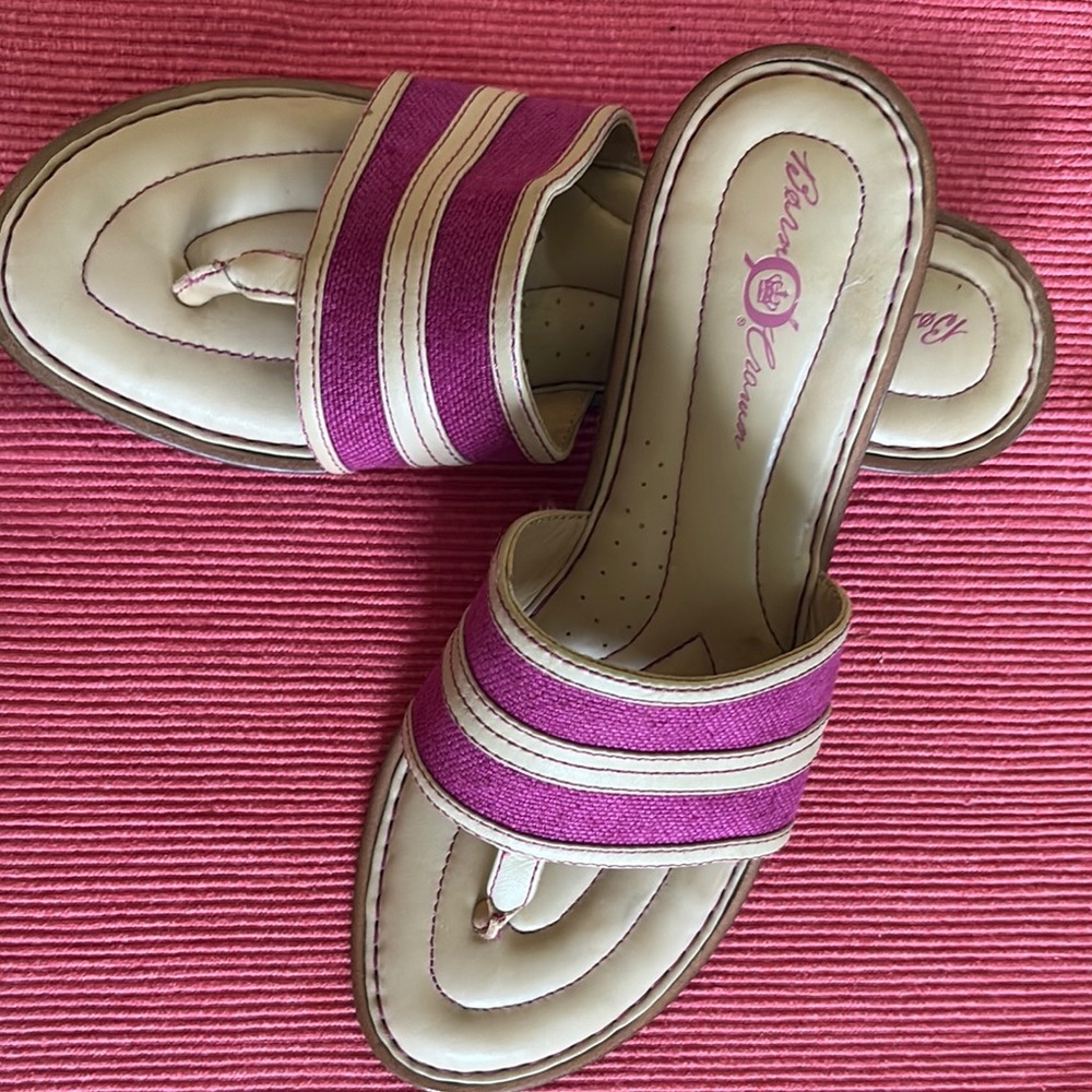 Born Crwon Pink and Cream Women's Sandals size 8
